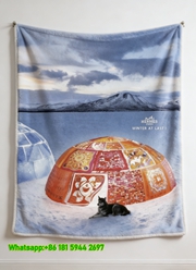Hermès Winter At Last Igloo Print Flannel Throw Blanket IMG_5142